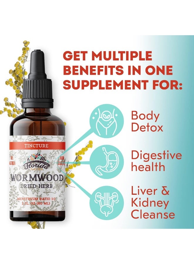 FLORIDA HERBS Wormwood Tincture - Organic Sweet Wormwood Extract - Digestive Health - Natural Wormwood (Artemesia Absinthium) for Stomach Cleanse - Made in USA - Organic Wormwood Supplement - 2 Fl Oz - Image 5
